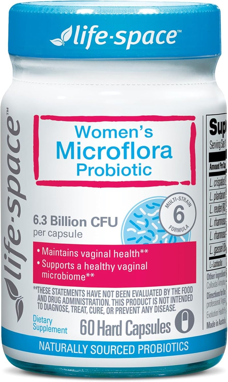 Life-Space Probiotic for Women - Supports Vaginal Health, Microflora and pH for BV and Yeast and Urinary Health - 6.3 Billion CFU - 60 Capsules - Image 1